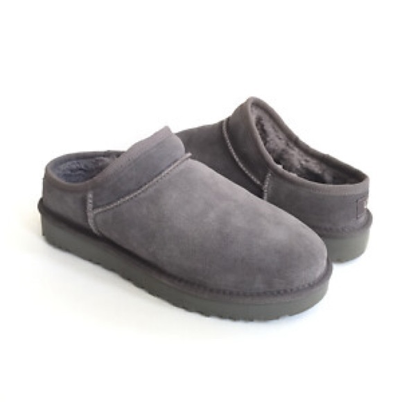🆕 UGG Classic Micro Charcoal Suede Slip-Ons boots Size 7 - Picture 10 of 12